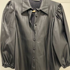 Like New Zara Faux Leather Top *Great for holidays! SzM